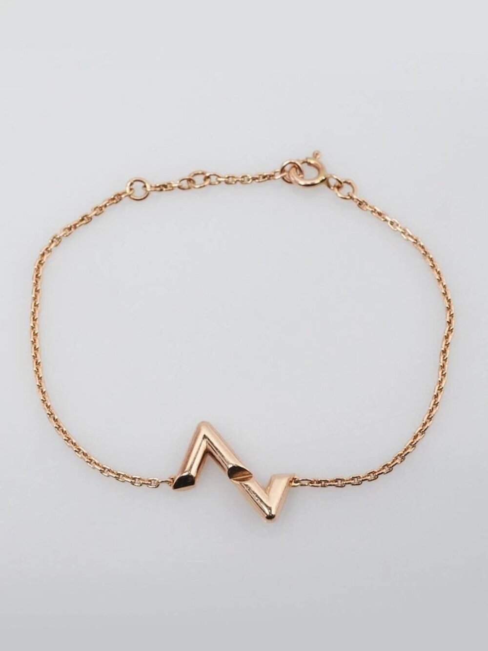 Louis Vuitton 18K Rose Gold LV Upside Down Volt Chain Bracelet